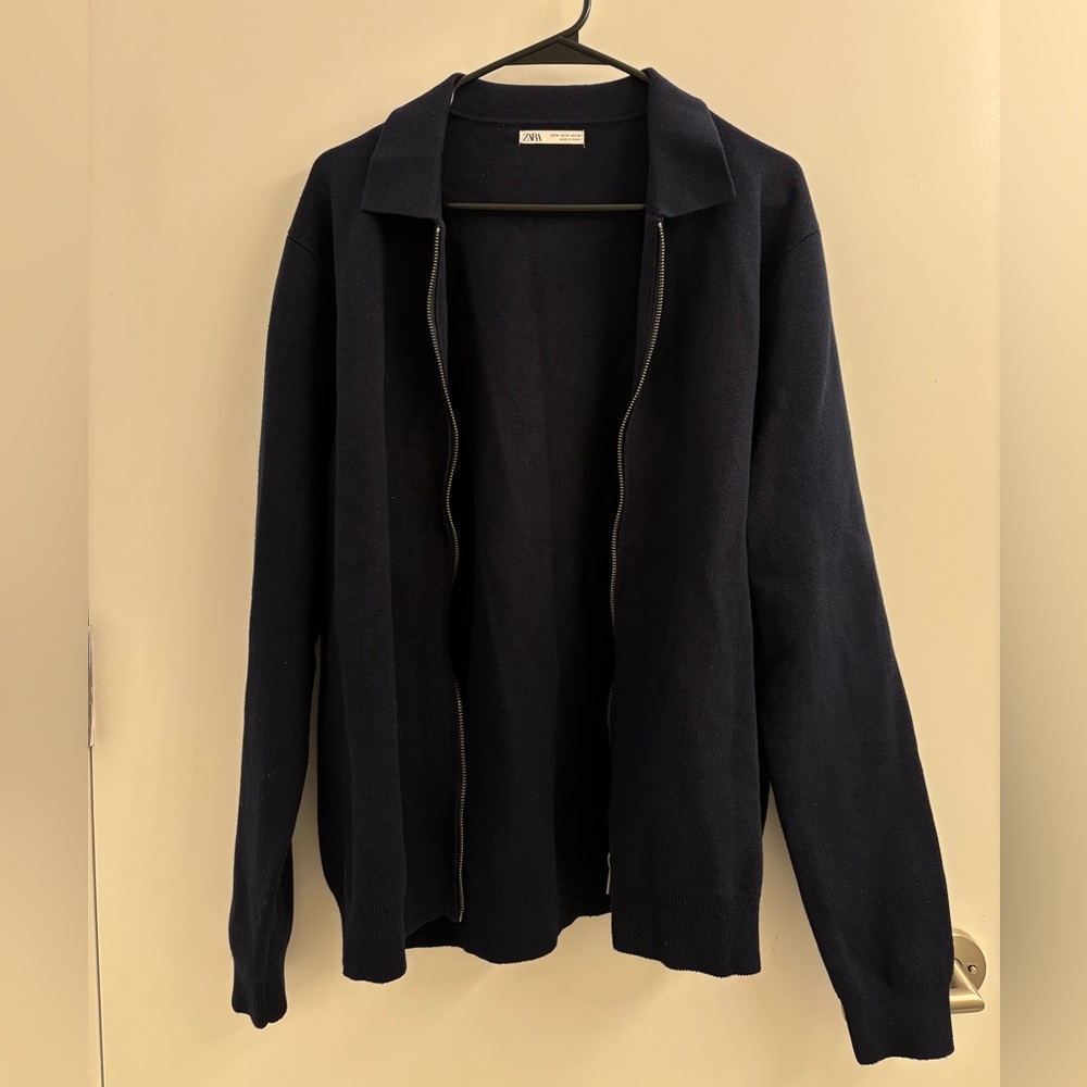 Men’s Zara Navy Zip-Up Sweater
